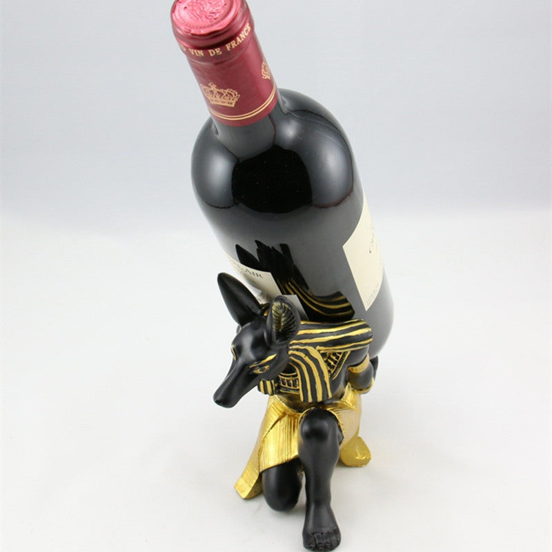 Ancient Egyptian Anubis Wine Bottle Holder